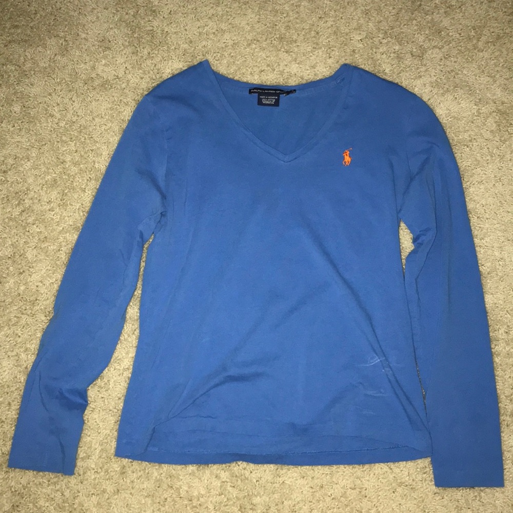 long sleeve Polo Ralph Lauren tee in blue
